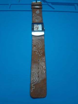 Reloj Chica Cuadrado Blanco Naranja