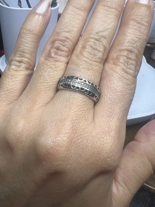 Anillo Plata S925 Talla 7 Corazones
