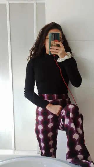 Pantalón campana estampado