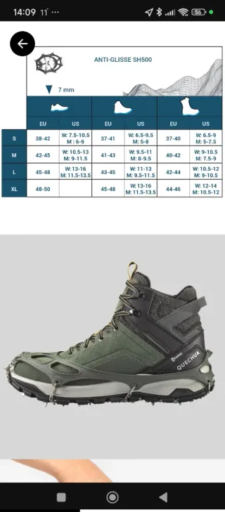 Crampones Decathlon Hike 500 Light M Nieve, Hielo.