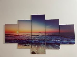 Quadro multipannello tramonto mare