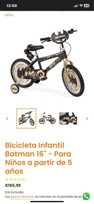 Bicicleta infantil Batman Dark Knight