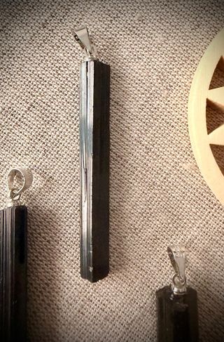 Colgantes de Turmalina Negra Mozambique en Plata