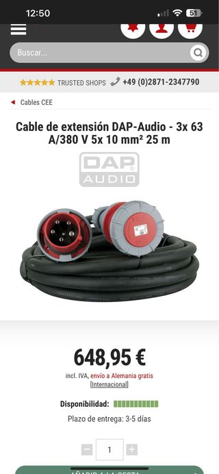 Manguera Trifásica 5 Polos 63A