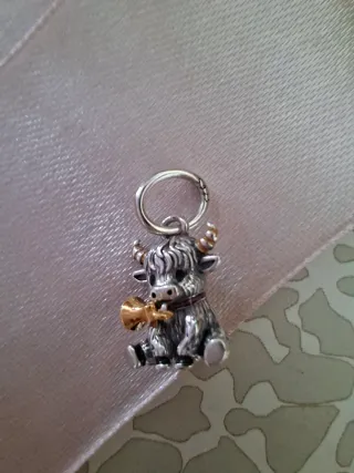 Charm Pandora Mucca Highland Oro Argento