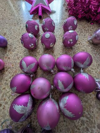 Decoración Navidad Morada y Plateada