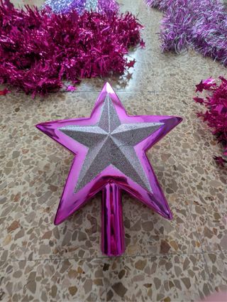 Decoración Navidad Morada y Plateada