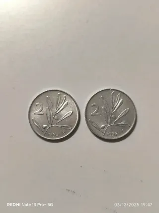 2 Lire Italiane Ape 1954 e 1957