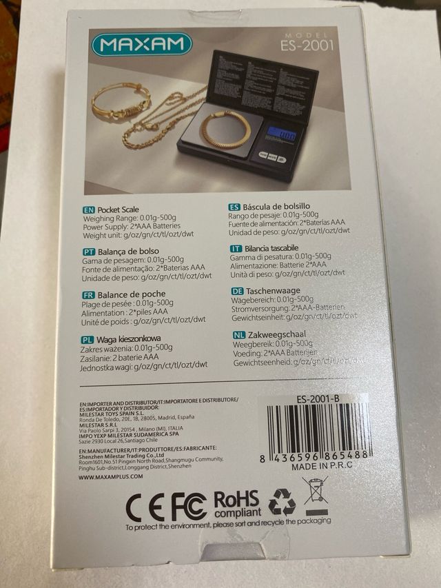 Báscula de bolsillo MAXAM ES-2001
