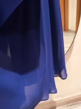 Vestido de fiesta azul modelo sirena