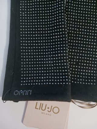Guanti lunghi Liu Jo neri con strass