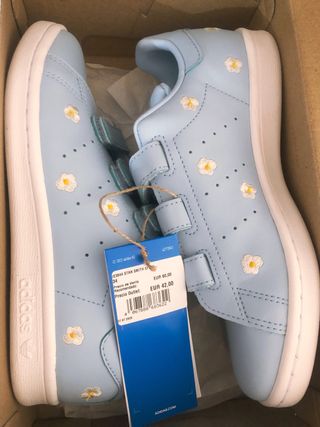 Zapatillas Adidas Stan Smith Flores Bordadas T34