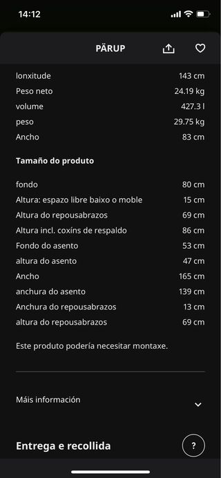 Sofá Ikea gris claro 2 plazas