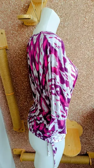 Camiseta manga 3/4 estampado ikat