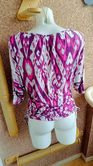 Camiseta manga 3/4 estampado ikat