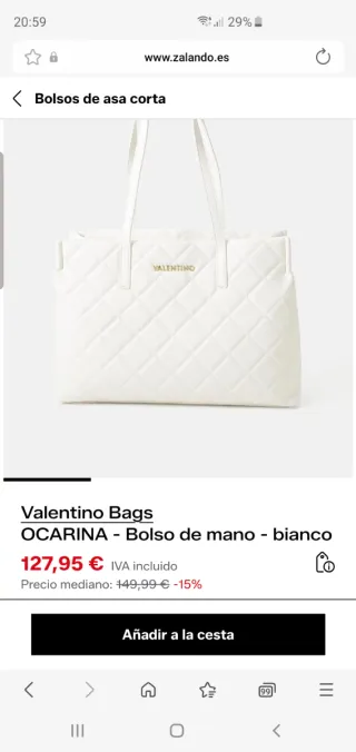 Bolso Valentino Blanco Acolchado