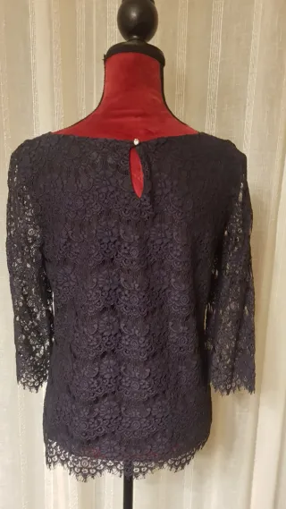 Top encaje Caroll azul