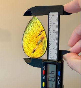 Colgante Labradorita amarilla, piedra especial