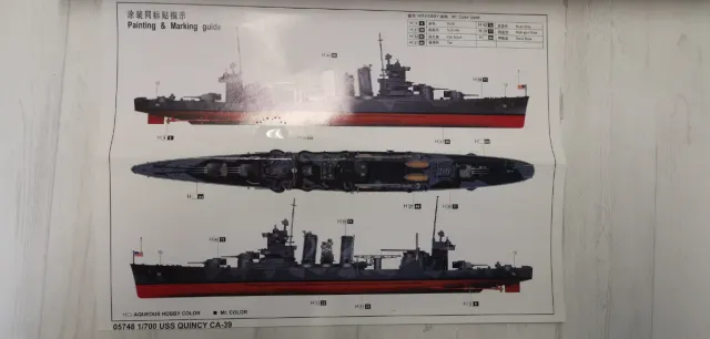Maqueta Trumpeter USS Quincy CA-39 1/700.