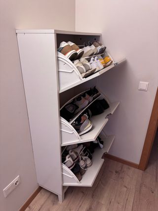 Zapatero 3 compartimentos blanco 79x29x148cm