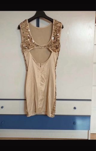 Vestido dorado lentejuelas fiesta