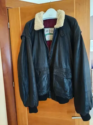 Chaqueta Cuero Massimo Dutti Negra