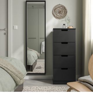 Espejo Negro Marco Metálico