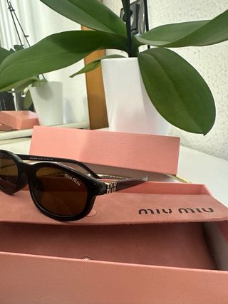 Gafas de sol Miu Miu negras y marrones