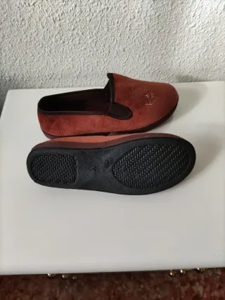 Zapatillas de casa hombre marrón/rojo