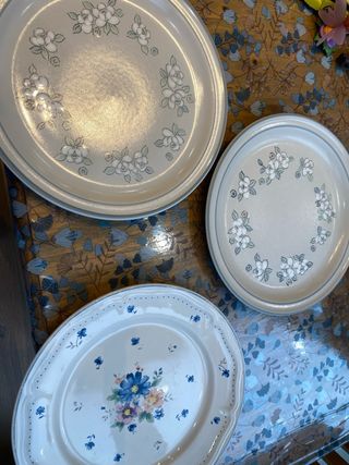 Lote 3 platos vintage flores 90s