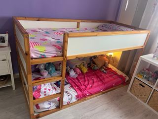 Literas Ikea Kira Reversible Madera y Blanca