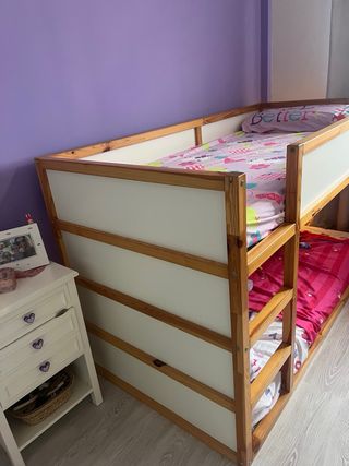 Literas Ikea Kira Reversible Madera y Blanca