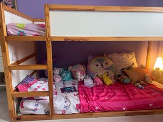 Literas Ikea Kira Reversible Madera y Blanca