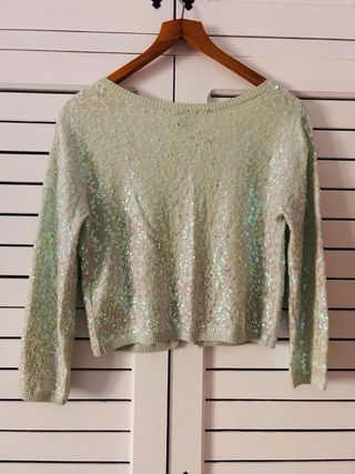 Rebeca H&M lentejuelas verde T.M