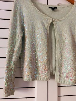 Rebeca H&M lentejuelas verde T.M