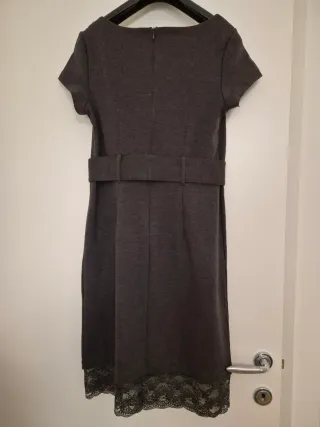 Vestito H&M grigio con cintura e pizzo