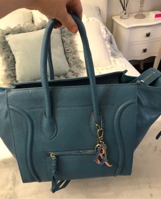 Bolso de piel en azul - estilo Phantom