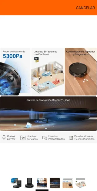 Robot aspirador y fregasuelos TP-Link Tapo