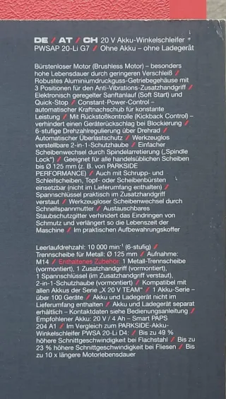 Rebarbadora Parkside Performance 20v - novo