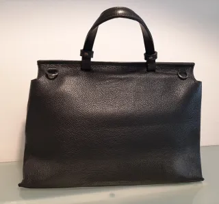 Bolso Piel Auténtica Negro y Multicolor