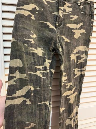 Pantalón vaquero skinny ajustado militar M negro