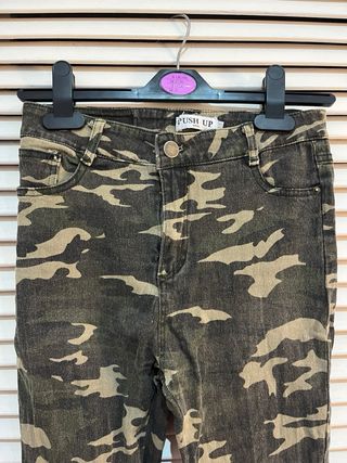 Pantalón vaquero skinny ajustado militar M negro