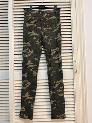 Pantalón vaquero skinny ajustado militar M negro