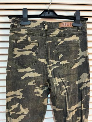 Pantalón vaquero skinny ajustado militar M negro