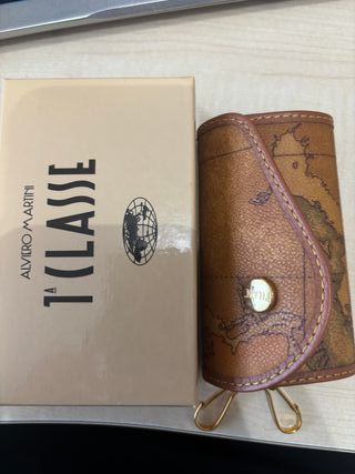 Portachiavi Alviero Martini Pelle Marrone Oro