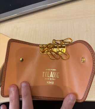 Portachiavi Alviero Martini Pelle Marrone Oro