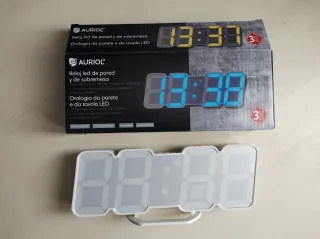 Sveglia Orologio Digitale Auriol bianca Luminosa