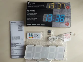 Sveglia Orologio Digitale Auriol bianca Luminosa