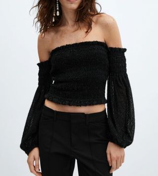 Blusa hombros descubiertos negra