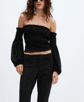 Blusa hombros descubiertos negra